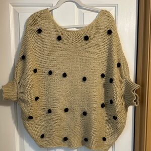 Elegant Beige Sweater with Black Dots by Ciel USA